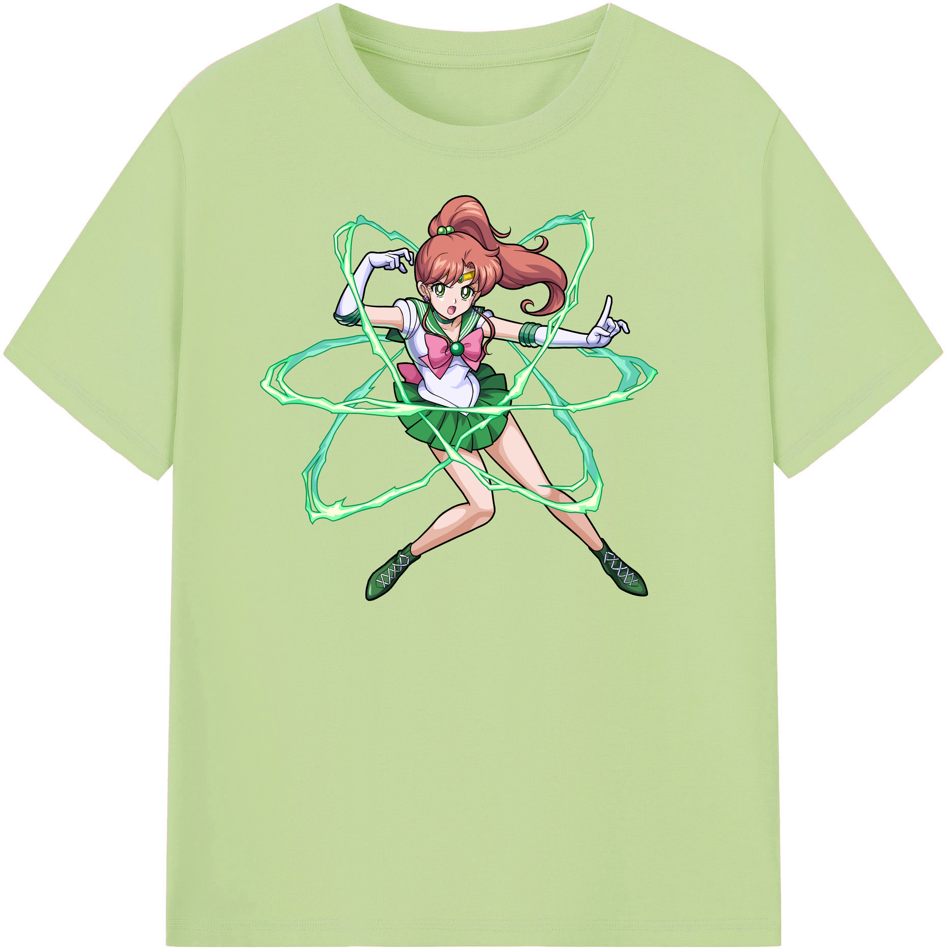 （画像用） 美少女戦士セーラームーン 木野 まこと きの まこと Sailor Moon Kino Makoto （セーラージュピター；Sailor Jupiter） 綿100％半袖Tシャツ（フロントプリント）